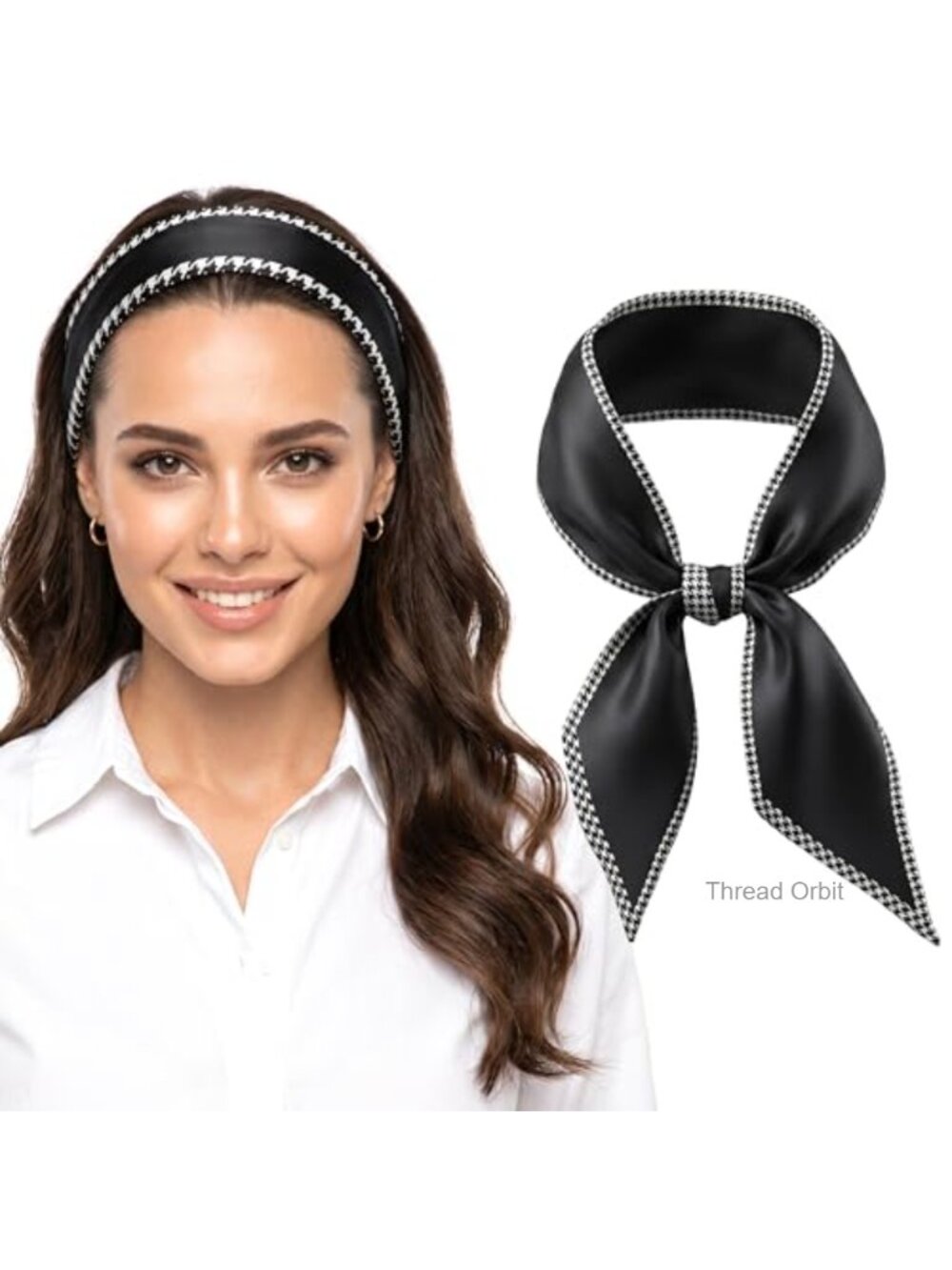 Womens Polyester Head Hair Scarf Purse Handbag Wrap Neck Scarf